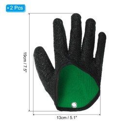 PATIKIL Men's Fishing Gloves 2 Pack Professional Catch Fish Gloves for Fisherman Anti-Slip Anti-Puncture Waterproof Fillet Gloves for Catching, Cleaning, Black (Right Hand)