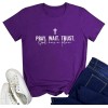 Women Pray Wait Trust Soft Sleeveless Crew Neck Cute Graphic