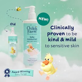 Childs Farm Crema Hidratante para Bebé con Suave Aroma | Hidratación 24H para Piel Seca y Sensible | Apta desde Recién Nacidos | 500ml | Con Aloe Vera y Manteca de Karité