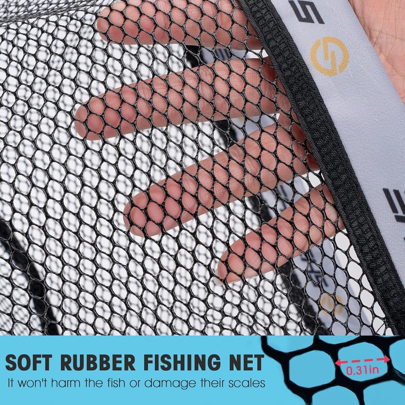 Red de pesca con mosca THKFISH plegable con mango ABS