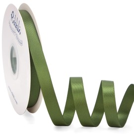 Ribbli Moss Green Satin Ribbon Double Faced Satin 1/2 inch x Continuous 50 Yards-Moss Ribbon for Gift Wrapping Crafts Wedding Decoration Bows Bouquet Floral Arrangement