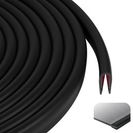Flintronic Kantenschutz Blech, 6m x 1.5mm Fassungsprofil Selbstklebend, U-Form Gummi Kantenschutzprofil Aus EPDM, Bleche Kederband für Autotüren, Türen, Fenster, Metallplatten, Glasplatten-Schwarz
