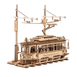 RoWood 3D Puzzles for Adults,Car Model Kit, 3D Wooden Puzzle Mechanical Tram Model,Wood Building Kit, Assembly Time 5H,Unique Gifts for Adults