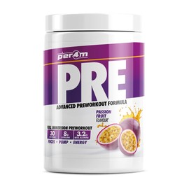 Per4m Pre Workout Powder 570g | Intense Pump, Sustained Energy and Mental Focus | with L-Citrulline, Beta Alanine & Caffeine with Added Hydration (Passionfruit)