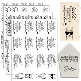 Hongma Rub-On Stickers, Approx. A5 19 x 14 cm, Large-Format Transfers, 4 Pieces, Sayings for Raysin, Keraflott, Furniture, Glass, Wood, DIY Decoration, Rub-On Foil Stickers, Alpaca/Smile