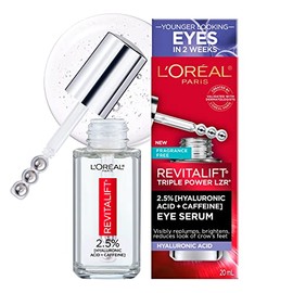 L'Oreal Paris Revitalift Derm Intensives - Suero hidratante para ojos con ácido hialurónico + cafeína, 0.67 onzas líquidas