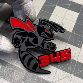 UsaStandard 345 Hornet Badges Emblem BEE 2 Orange Eye/Wings BADGES Fender Angry  Aggressive