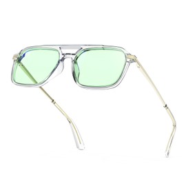 Goiteia Blue Light Filter Glasses for Men and Women - Light Green Tint Glasses for Lifelike Colours - Relieve Digital Eye Strain - Ultralight with Spring Hinges for Greater Comfort, Transparent2 Frame