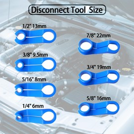 AC Fuel Line Disconnect Tool, 7 Pcs Fuel Filter Removal Sets, 1/4, 5/16, 3/8, 1/2, 5/8, 3/4, 7/8 Inch Transmission Oil Cooler Rail Disconnect Release Kit Compatible with Chrysler Ford GM Mazda