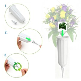 UYGHHK Artificial Memorial Day Flowers for Cemetery Grave Flowers Yellow Purple Rose Bouquets Funeral Gravesite Decorations with Vase 2Packs