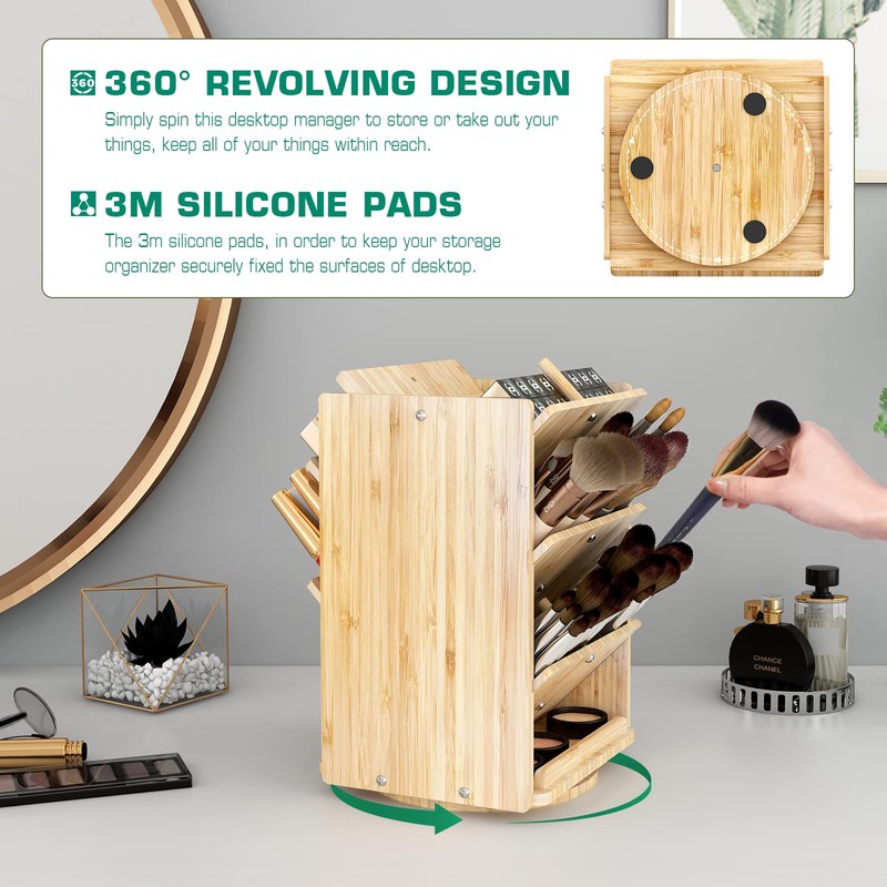 DF DARFOO Bamboo Desk Organizer Storage Accessories - Ultra-large 13
