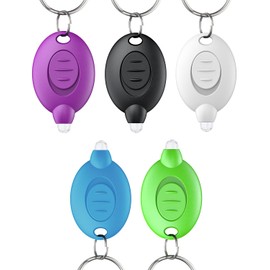 Uniclife 5 Pack LED Keychain Flashlight Mini LED Keychain Light 12 Lumen Portable Ultra Bright Battery Powered Key Ring Torch for Outdoor Camping Hiking and Emergency Lighting, 5 Colors of Shells