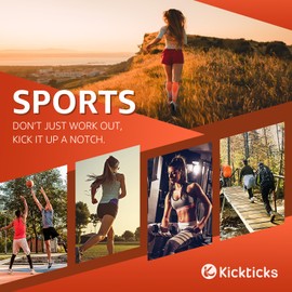 Kickticks - 4 pares de calcetines de compresión para mujer y hombre, unisex, 20-30 mmHg hasta la rodilla, talla grande, para correr volando, 01 Azul | Naranja | Verde | Negro, S-M