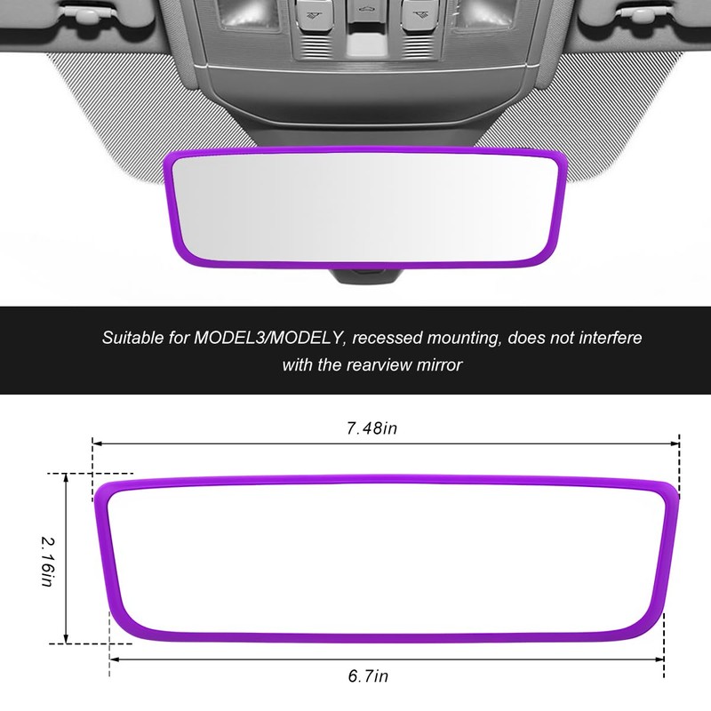 BWBWND Car Rear View Mirror Protector Frame, Silicone Rearview Trim