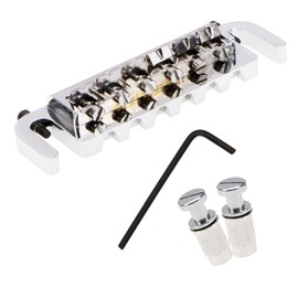 1Pcs Yootones Electric Guitar Ball Bridge Compatible with Les Paul LP Style Electric Guitar Parts Full Set(Silver)