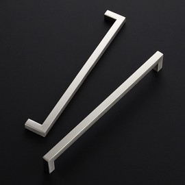 Ravinte 12 Pack 10 Inch Square Cabinet Handles - Satin Nickel Pulls, Brushed Nickel Drawer Pulls, Kitchen Hardware for Cabinets, Cupboards, Drawers