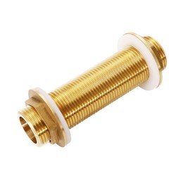 Brass Bulkhead Fitting G3/4 Brass Hose Fitting Rain Butt Fitting Bulkhead Fitting G3/4 for Water Tanks, Brass, Gold Tone, Suitable for Openings 21-26 mm (G3/4)