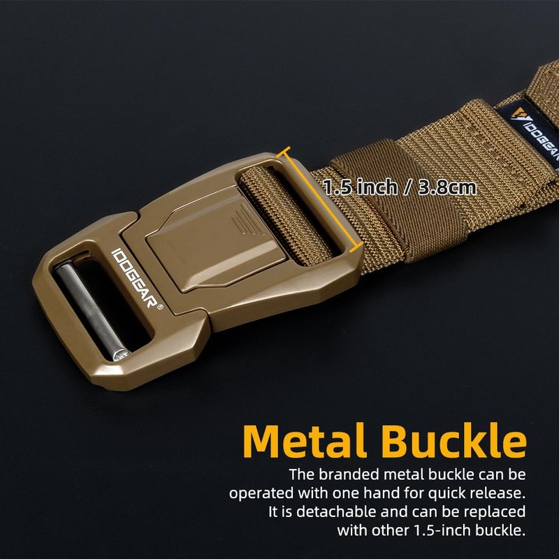 IDOGEAR SPORTS Tactical MOLLE Belt Quick Release Rigger Belt 1.5”/2”