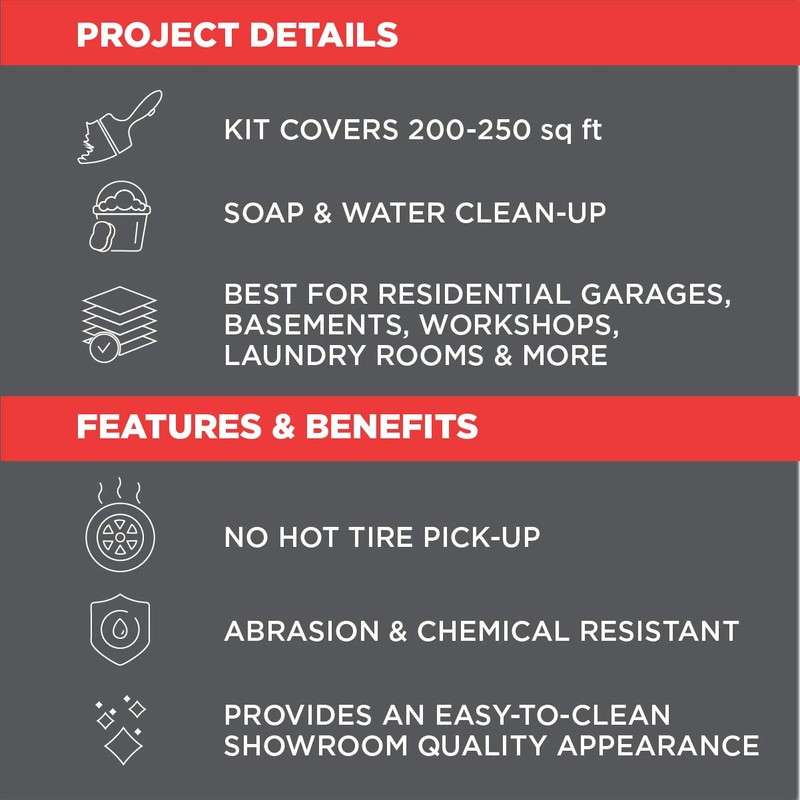 Rust-Oleum 327081 EPOXYSHIELD Garage Floor Coating Kit, 1 Car, Gloss
