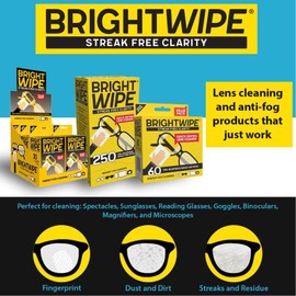 BRIGHTWIPES Lens Wipes - Professional Grade Isopropyl Alcohol Towelettes (250)