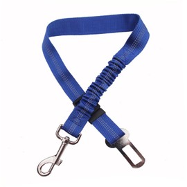 2 Pack Adjustable Car Seat Belt for Dogs and Cats, Heavy Duty Safety Harness with Elastic Nylon Bungee Buffer, Reflective Straps, Blue (50-74cm Length, 2.5cm Width)