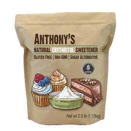 Anthony's Erythritol Granules, 2.5 lb, Non GMO, Natural Sweetener, Keto & Paleo Friendly