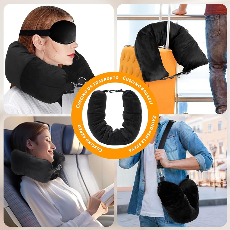 Fillable Travel Pillow with Bandage Padded Neck Pillow with Clothes