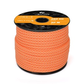 Abma Cord Paracord 4mm 7 Cores Load Capacity 250kg 100% Nylon 30M - Cream & Orange