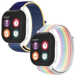 OWKEY 2 Pack Replacement Nylon Bands Compatible With Gizmo Watch 3 2 1/Gabb Watch 3e 3 2 1/SyncUP Kids Watch, Hook & Loop Design Easy for Kids to Put On & Off, Breathable & Washable