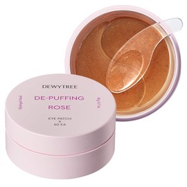DEWYTREE De-Puffing Rose Eye Patch 60 Sheets 90g - Radiance & Soothing Eye Contour Hydrogel Patches, for Puffy Eyes, Eye Pads for Dark Circles, Under Eye Bags, Anti-Wrinkle Patches