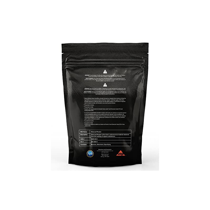 (1LB) Organic Coconut Activated Charcoal Powder - Food Grade, Kosher