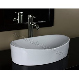 ELIMAX'S Bathroom Ceramic Vessel Sink 7756CL3 With Brushed Nickel Faucet & Drain