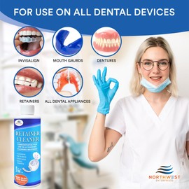 NORTHWEST ENTERPRISES Ultrasonic Retainer Cleaner Solution Concentrate for Ultrasonic Machines - Cleans Mouthguards, Invisalign & Nightguards - Odor, Stain & Discoloration Remover (8 oz)