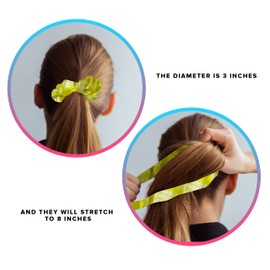 Volleyball Scrunchies, Velvet Hair Ties Headband Accessory, Set of 4 Yellow