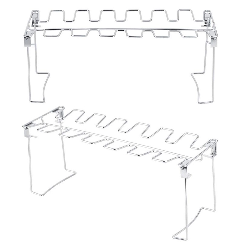 2-Piece Chicken Leg Wings Barbecue Rack Foldable Grill Grate Stainless