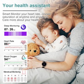 Smart Watches for Women,1.32"AMOLED Time Always-On-Display,Invisible Button,Ladies Smart Watch with Heart Rate/Blood Pressure/Sleep Monitor,120 Sport Modes Womens Smart Watches for Android IOS