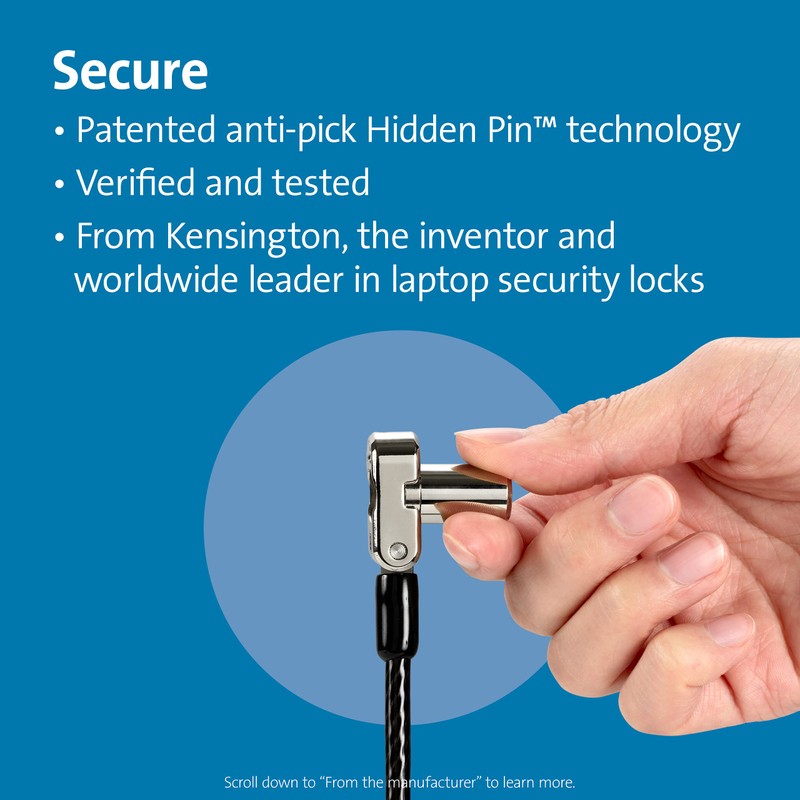 Kensington Universal 3-in-1 Keyed Cable Lock - Twin Lockheads for