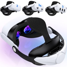 Head Strap for Meta Quest 3S/Quest 3/Quest 2, Adjustable Elite Strap Accessory Replacement for Enhanced Comfort Support for VR Headsets with Top & Back of Head Soft Cushions