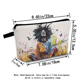 MoCaliduccious Beautiful City Black Woman Artpop Butterfly Print Women Makeup Bag Travel Cosmetic Bag