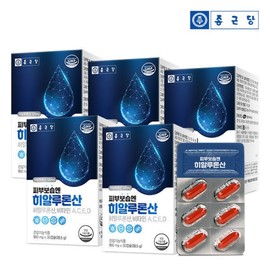 Chong Kun Dang Hyaluronic Acid for Skin Moisturizing 30 Capsules, 5 Boxes / 5-Month Supply / High-Concentration 120mg 4-Type Vitamin Complex / 종근당 피부보습엔 히알루론산 30캡슐 5박스5개월분  고함량 120mg 비타민 4종 복합