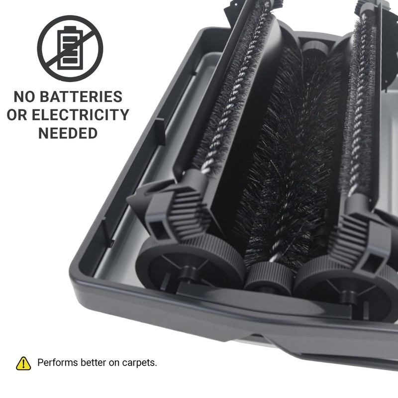 EZ SPARES Quiet Carpet Sweeper,Floor Sweeper with Pig-Bristles,Suitable for Carpet