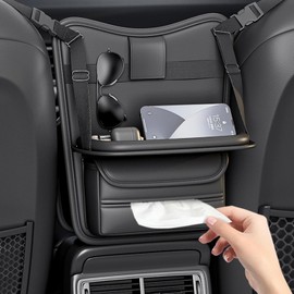 DURASIKO Backseat organizer with tray,leather car backseat organizer with tray,backseat table,backseat car organizer with tray,car gadgets,car organization,backrest storage bag for car
