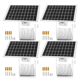 4-Pack Solar Panel Camera Charger Fit for eufyCam, eufyCam E eufyCam 2 eufyCam 2 Pro, eufyCam 2C, eufyCam 2C Pro, SoloCam (E20/E40/L20/L40/S40), or 4G LTE Starlight Camera Micro USB Type-C 10FT Cable