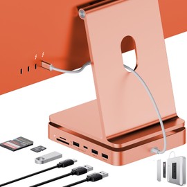HUB USB C para iMac 24" 2021/2023, PULWTOP 7 en 1 Adaptador de Hub USB iMac Accesorios para iMac M1/M3 con USB C 10Gbps 3 USB A SD/TF, soporte de estación de acoplamiento Expandir M.2 SSD (no