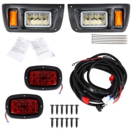 Unbranded For Club Car DS LED Light Kit Adjustable Headlights / Tail Lights 93+ G&E