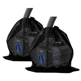 KEMANI Lots 2 Pcs 12.2" x 16.1" Pump Barrier Bag, Pond Pump Filter Bag, Black Media Bag Mesh Pump Bag for Outdoor Fountain Water Ponds Filters
