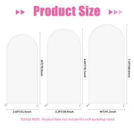 GEWONELIFE 7.2FT White Arch Backdrop Cover,Spandex Fitted Wedding Arch Stand Covers Round Top Chiara Arch Backdrop Stands Cover for Birthday Party Baby Shower Ceremony Banquet Decoration