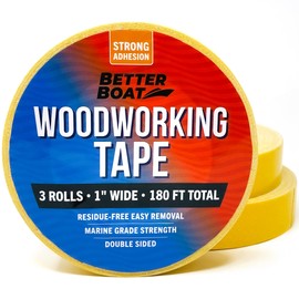Double Sided Tape Woodworking Tape for Woodworking Tools Two Sided Tape Heavy Duty CNC and Acrylic Router Templates for Woodworking 2 Sided Tape Wood Working Tools Marine Grade Removable 1" x 180 FT