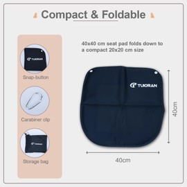 TUIORAN Outdoor Seat Cushion (40 x 40 cm) Foldable Insulated Seat Cushion Weatherproof Seat Mat with Carry Bag & Carabiner, Ideal for Picnics, Hiking, Fishing and Stadium Visits (Pack of 1)