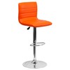 Flash Furniture Modern Orange Vinyl Adjustable Bar Stool with Back,